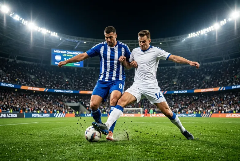 Dois jogadores de equipas diferentes a disputar a bola num jogo da Champions League